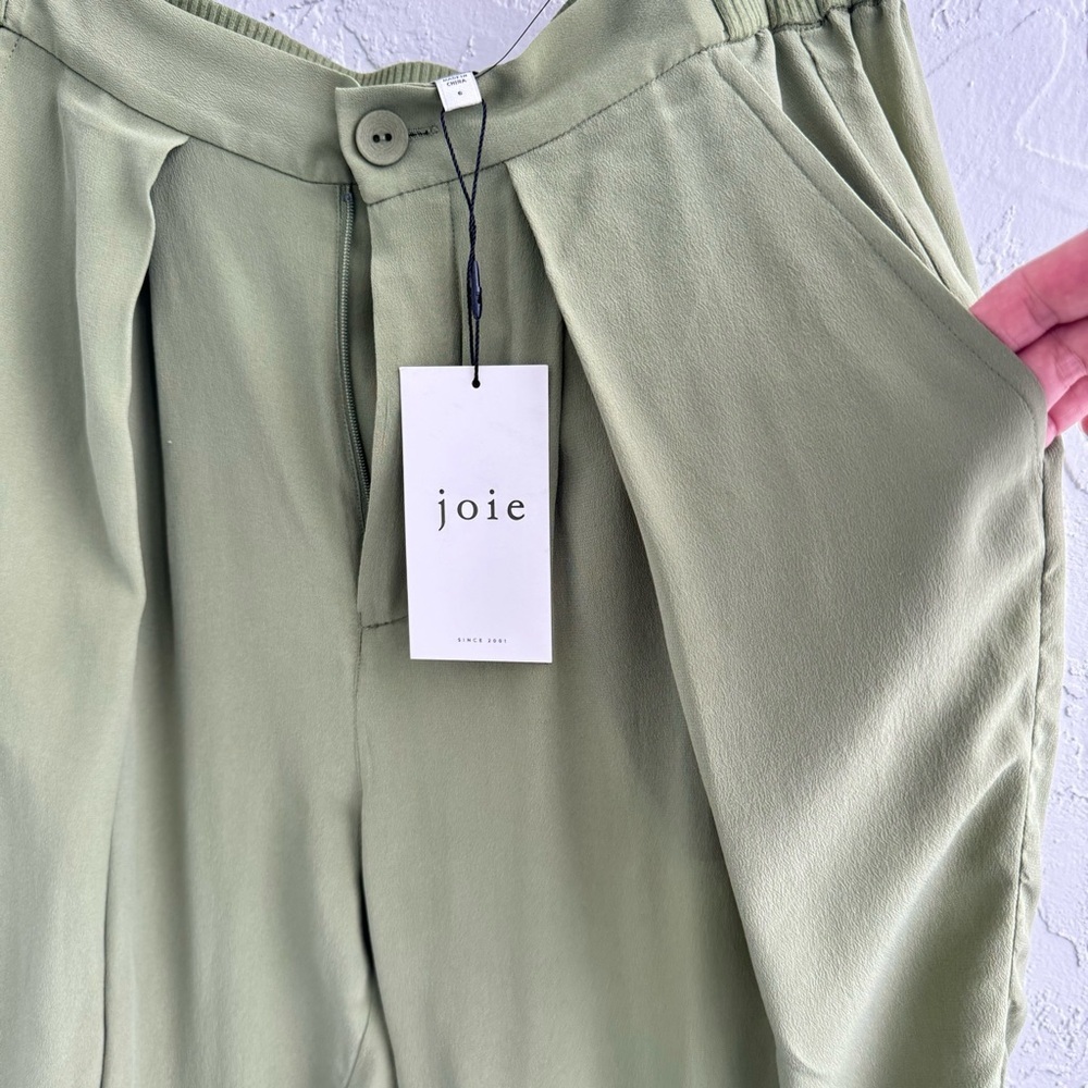 Joie Salima NWT Green Silk Pant High Rise Pleaded Front Lightweight Women's 6 - Picture 6 of 15